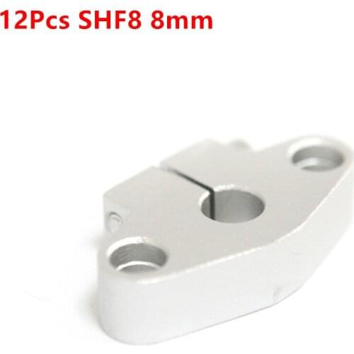 12Pcs/Lot SHF8 8mm Aluminum Alloy Linear Bearing Rail shaft support CNC Router SHF8 Rear Flange Mount Bearings