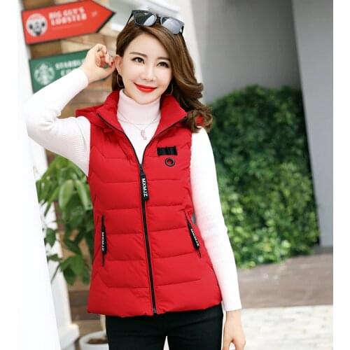 2020 Winter Vest Jacket Hooded Vests For Women Sleeveless Jacket Coat Outerwear Autumn And Winter Short Waistcoat Female YTNMYOP