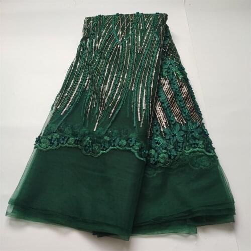 African Lace Fabric 2021 High Quality Lace Sequins French Net Lace Tulle Mesh Fabrics White Lace beads Wedding Fabrics JJ001