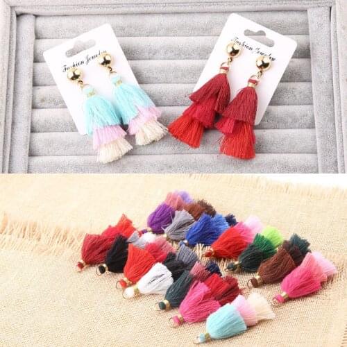 DIY jewelry accessories Korean fashion all-match multi-layer color matching tassel pendant earrings earrings handmade materials