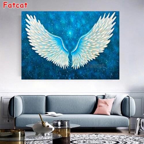 White Angel Wings Feathers 5D Diamond Painting Diy Full Drill Square Round Diamond Embroidery Cross Stitch Kit Home Decor PP1442