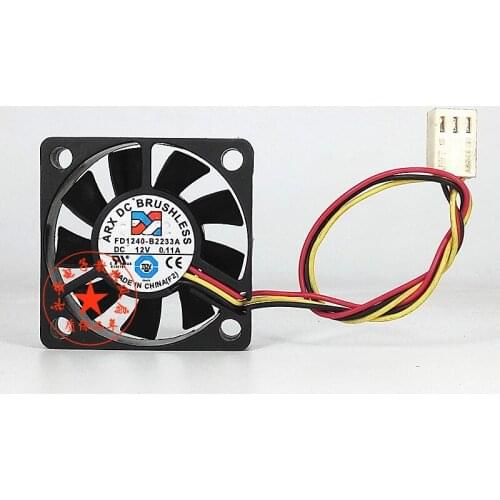 ARX FD1240-B2233A DC 12V 0.11A 40x40x10mm 3-wire Server Square Fan