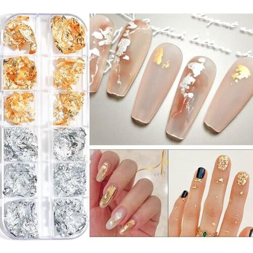 Nail Art Shiny Foil Leaf Gold Flakes Chunky Glitter Body Decor Makeup Art Decoration DIY Accessories Design Broken