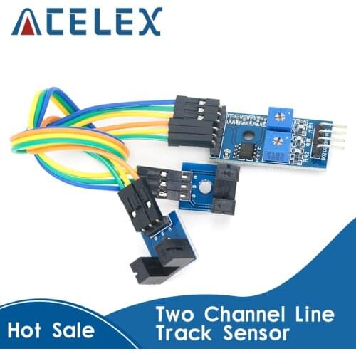 2 way two channel Line Track Sensor TCRT5000 Infrared Reflective IR Photoelectric Switch Barrier