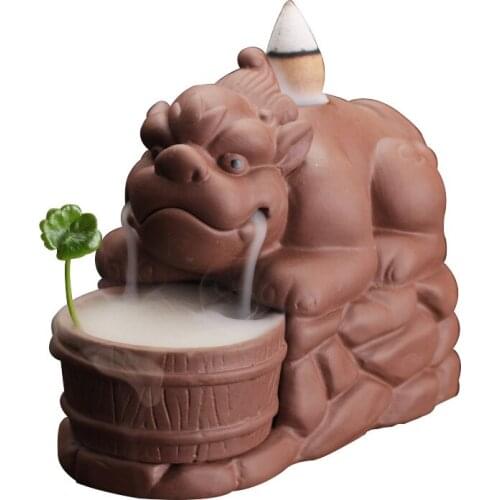 5Pcs Natural Backflow Incense Or Creative Backflow Cone Incense Burner Lucky Brave Troops Censer Hone Decoration Small Ornaments