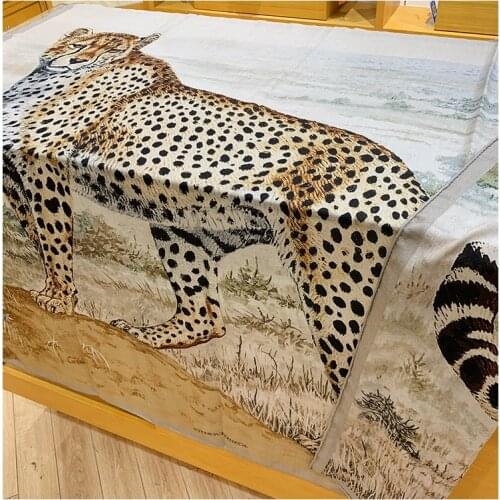 Leopard Print Cashmere Blanket Scarf Wraps Shawl 2021 Women Large Square Pashmina Cape Foulard