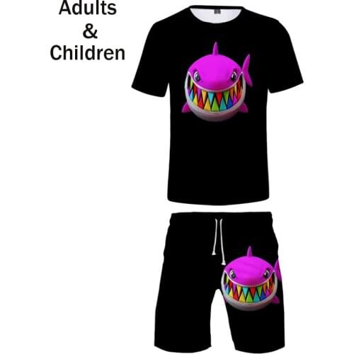 Popular 3D 6IX9INE Kids Two-piece Sets Fashion Boys Girls 3D 6IX9INE T shirt+shorts Summer Casual Mens Black Suits Clothing
