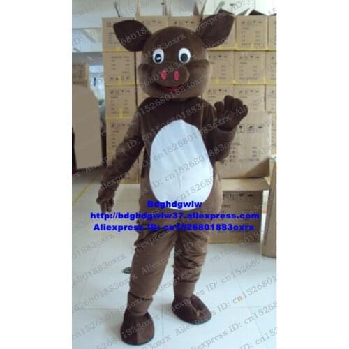 Brown Pig Hog Mascot Costume Adult Cartoon Character Outfit Suit Marketplstar Marketplgenius Soliciting Business zx2905