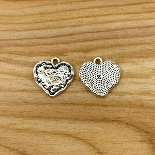 20 Pieces Hammered Heart Charms Pendants Beads for DIY Necklace Bracelet Jewelry Making Accessories