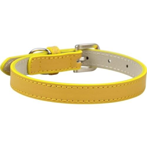 Kawaii Leather Dog Collar Soft Adjustable Pet Puppy Collars for Small Medium Large Dogs 7colors Dog Accessories