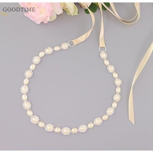 Fashion Elegant Wedding Belts Rhinestones Wedding Sashes For Girl Big Pearl Bridal Belts Bridal Sashes For Dress Up
