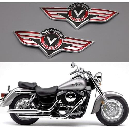 Motorcycle Chrome ABS Plastic 3D Fuel Gas Tank Emblem Fuel Badge Decal Stickers For Kawasaki Vulcan