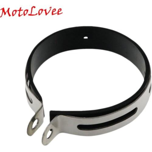 Motolovee Moto Carbon Fiber Holder Clamp Fixed Ring Support Bracket 100mm 110-115mm for Motorcycle Exhaust Pipe Muffler Escape