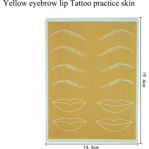 Beginners Yellow eyebrow lip Tattoo Fake False Practice Skin For Permanent Makeup Microblading