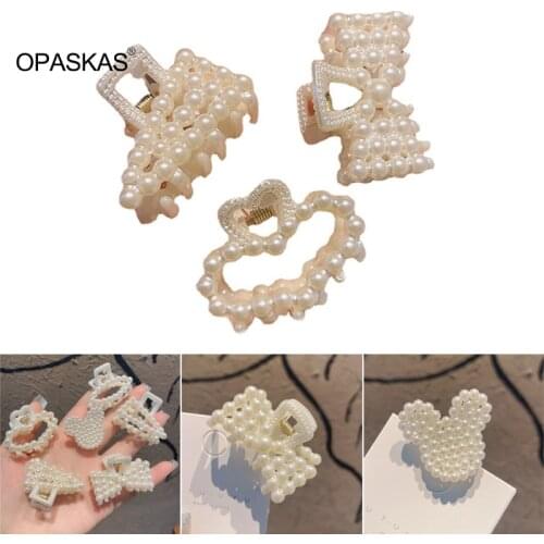 Small Hair Combs Pearl Inlaid Catch Clip Vintage Anti slip Strongly Fixed Delicate Pearl Hair Clip suitable for Long Hair