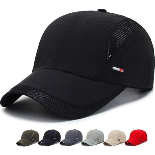 2021 Summer New Mens Outdoor Sport Sunscreen Baseball Hat Running Visor Cap Breathable Quick Dry Mesh Caps Gorras Chapeu
