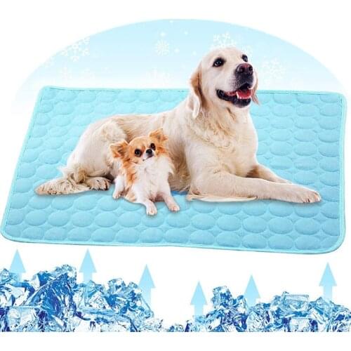 Dog Cooling Mat Summer Pad Ice Silk Mat for Dogs Cat Animal Sleeping Blanket Pet Bed Crate Pads for Kennel Sofa Car Seats Travel