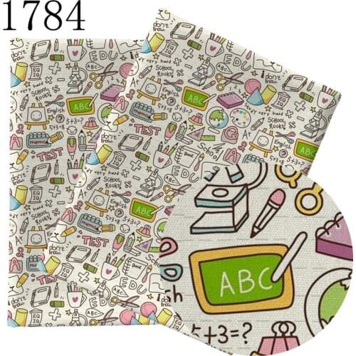 Half Yard 45*140Cm Cartoon Back to school Print Polyester Patchwork Stof DIY Handmade Material 1784