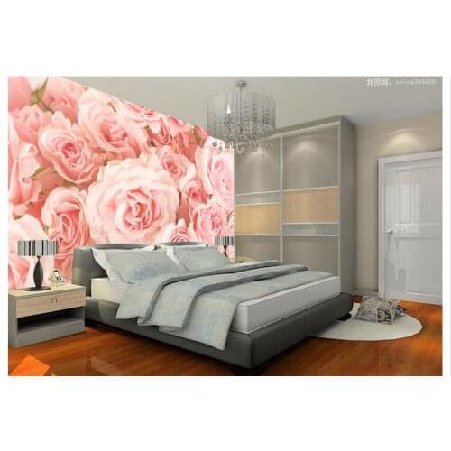 Custom photo wallpaper 3d wall murals wallpaper Beautiful pink rose flower paintings living room 3d mural wall papers decoration