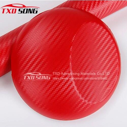 Premium 3D Carbon Fiber Vinyl Car Wrapping Foil Carbon Fiber Car Decoration Sticker black white red car styling With Bubbles