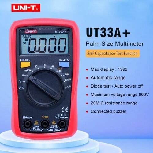 Megohmmeter Digital Multimeter UNI-T UT33A+ Palm size Ammeter Multitester automatic range Digital Multimeter DC/ AC Resistance