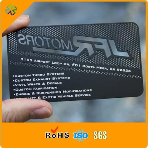 Laser out black metal business cards (thickness 0.3mm/0.5mm/0.8mm etc)