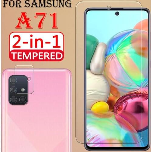 2in1 A 71 51 glass camera lens on the for Samsung Galaxy A71 case screen protector Tempered Film GalaxyA71 Glas Para Galaxy A51