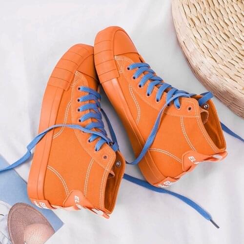 Vogue New Brand Girl lace up Flat Shoes Women high top Canvas Shoes Breathable Girl Sneakers Flats shoes dfv78