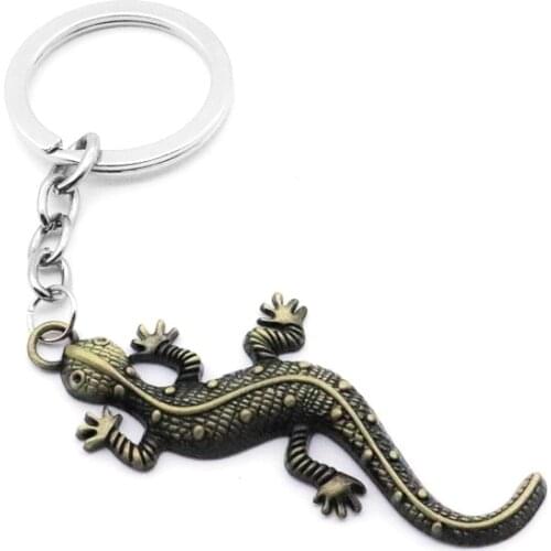 Lizard Keychain Mysterious Bohemia Secret Chameleon Keychain Shaped Zinc alloy Natural Ethnic Key Ring Unique Creative Gift
