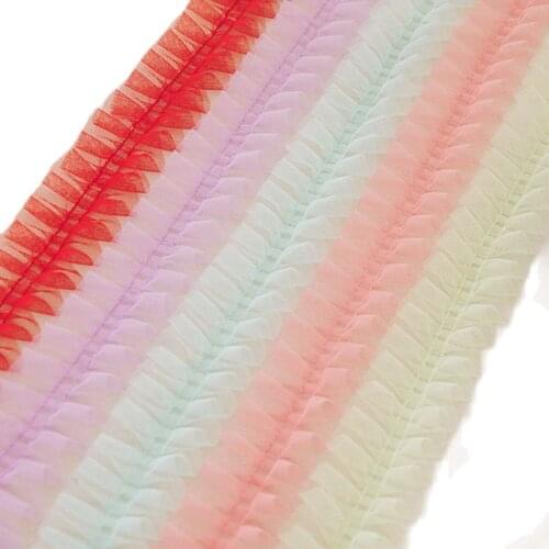 1M New Pleated Mesh Lace Fabric DIY Sewing Curtain Guipure Lace Trim 5cm Ribbon Craft Supplies ncajes para costura dentelle R1