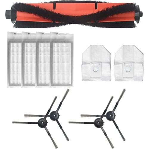Promotion!11Pcs For Roidmi EVE Plus Robot Vacuum Cleaner Main Brush HEPA Filter Side Brush Dust Bag Replacement Accessories Part