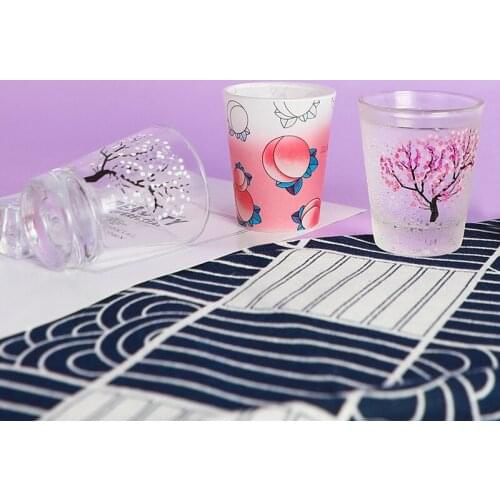 20z Color Changing Wine Cup Magic Sakura Cup Cold Temperature Color Changing Flower Display Sake Glass Homeuse Bar