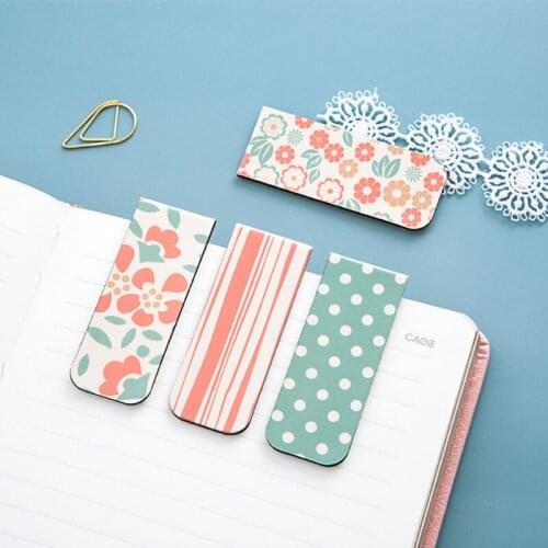 4pcs Cute Bee Flower Magnetic Bookmarks Magnet Page Markers Page Clips Bookmark for Student Reading School Office Stationery