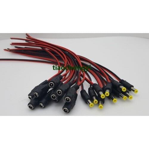 5pair 12V 5.5x2.1mm Male + Female DC Power Socket Jack Connector Cable Plug Wire