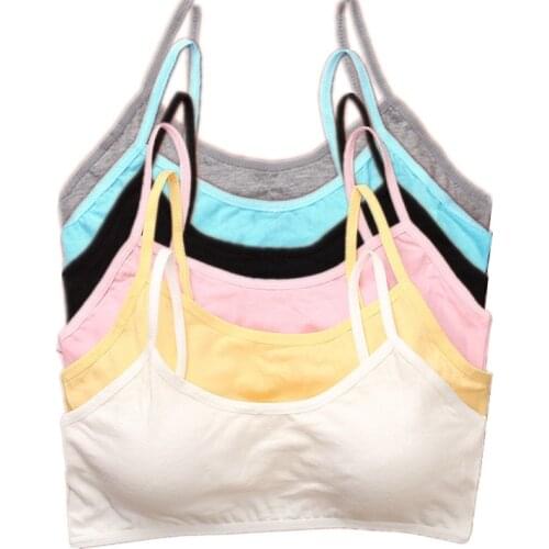 5pcs/lot Child Cotton Bra For Young Girls Kids Teenage Underwear Wireless Small Training Puberty Bras Undergarment Clothes
