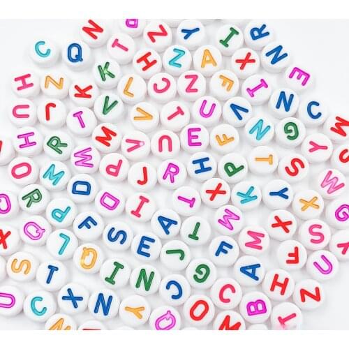 Acrylic round Flat Beads White Background Colorful Beads DIY Bead Accessories Bracelet Necklace Ornament charm bracelet