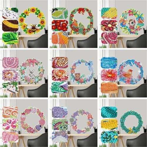 Huacan Diamond Painting New Wreath Special Shaped 5D DIY Diamond Embroidery Cross Stitch Animal Mosaic