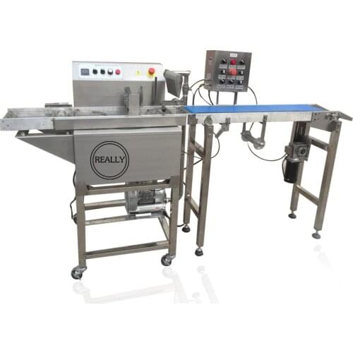 Automatic 15kg industrial commercial chocolate enrobing coating machine production line for sale