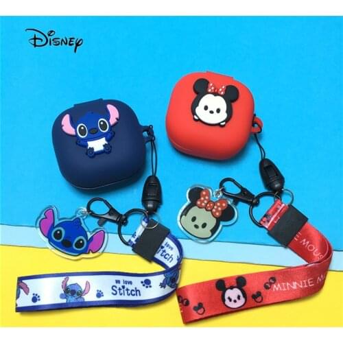 Cartoon Disney Earphone Case Cover For Samsung Galaxy Buds Live/Pro Silicone Bluetooth Headphone Protective Case With Lanyard