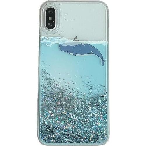 Quicksand whale suitable for PG mobile phone case anti-fall personality couple women