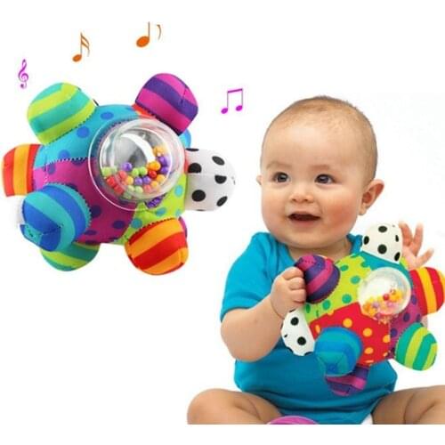 Baby Toys Fun Little Loud Bell Baby Ball Rattles Toy Develop Baby Intelligence Grasping Toy HandBell Rattle Toys for Baby/Infant
