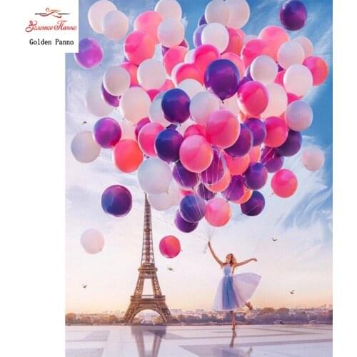 DIY Diamond Painting girl Landscape Cross Stitch diamond embroidery tower Pattern Full Rhinestone home decor gift