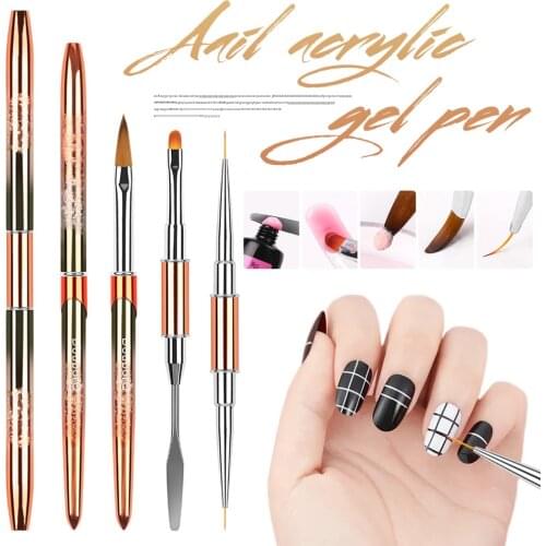 Double Head Nail Art Brush Nail Art Liner Brush Dotting Pen Reusable Nail Painting Manicure Tool for Home Use Salon