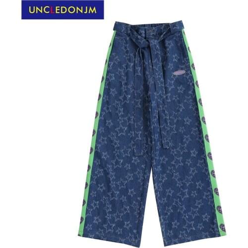 Heart distressed jeans kpop clothes korean fashion clothing vintage jeans men hip hop pants designer pants UK2145