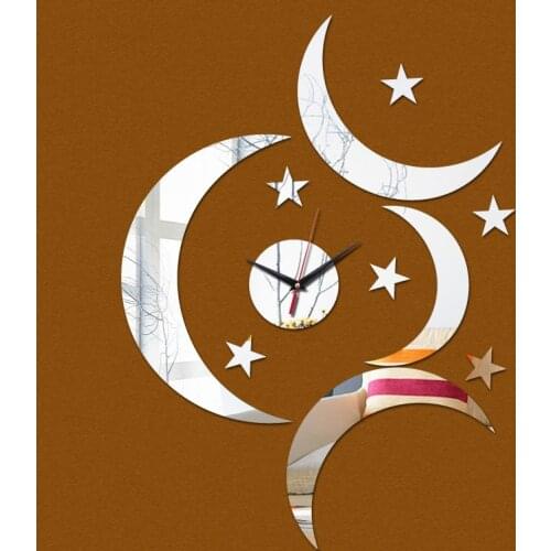 Hot sale mirror 3d acrylic wall quartz clock safe crystal clocks children stickers limited watch home decor