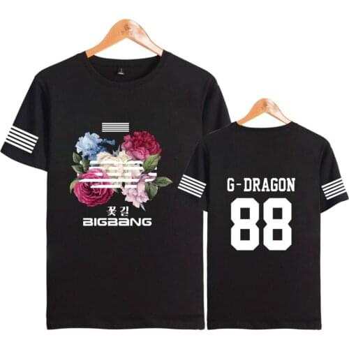 Kpop BIGBANG Cotton T Shirt For Men Women T-shirt Tops Hip Hop Short Sleeve Summer Tshirt T Shirts G-DRAGON T.O.P Clothing