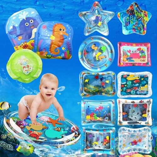 Baby Kids Water Play Mat Toys Inflatable Thicken PVC Infant Tummy Time Playmat Toddler Activity Play Center Water Mat For Babies