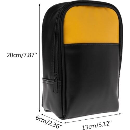 PU Leather Multimeter Carry Bag for Handheld Multimeter Tester Pockets Organizer Storage Bag