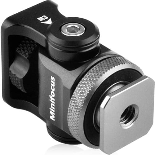 Monitor Bracket Stand 180 Degree Rotated Monitor Mount Holder with Cold Shoe for Camera Video Lights Microphone DSLR VideoMaker