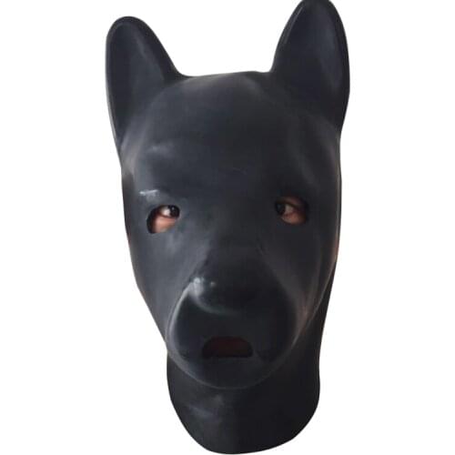Latex Dog Hood Fetish puppy Mask extra thickness 1.5mm to 2.0mm plus thickness vivid 3D